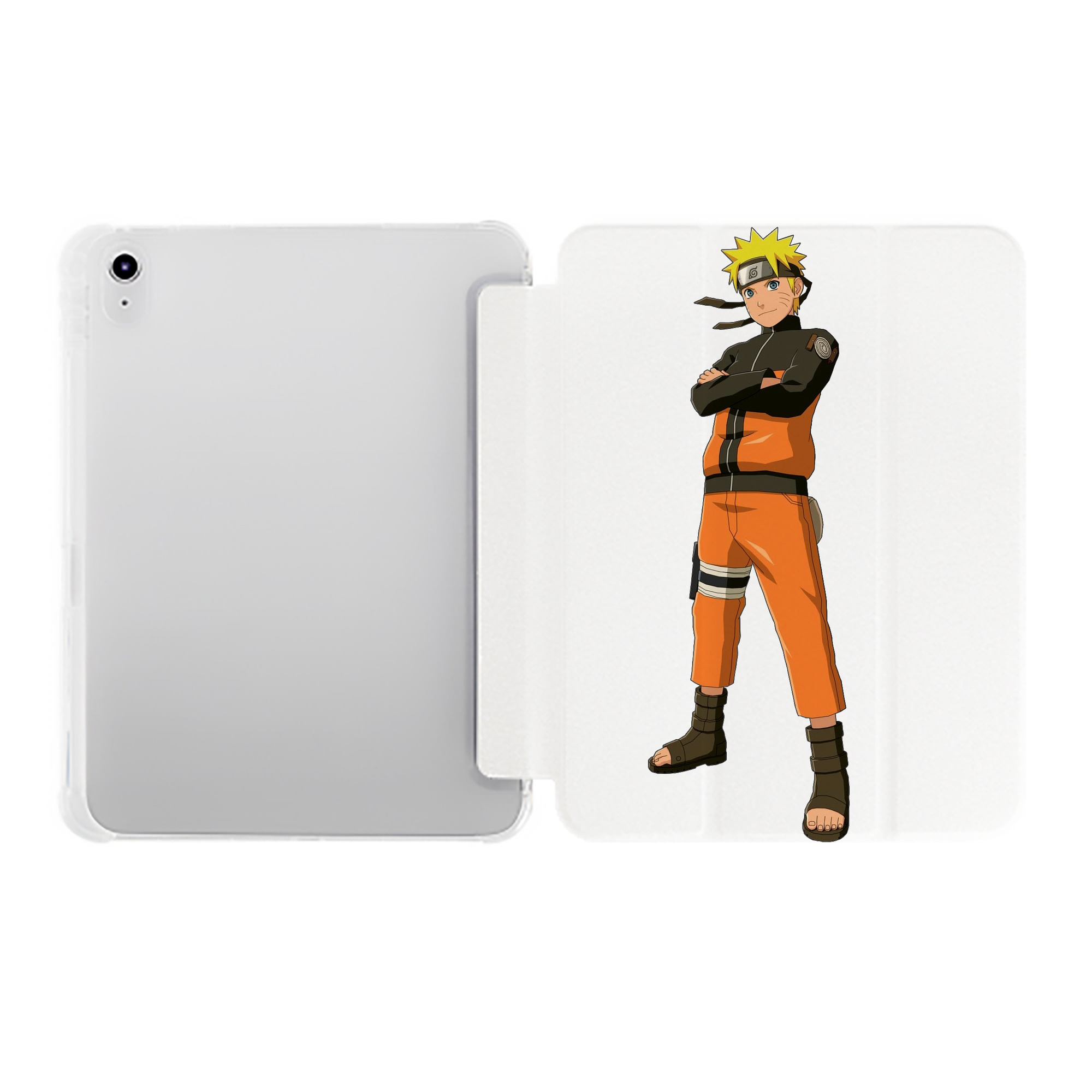 （画像用） NARUTO -ナルト- うずまき ナルト Uzumaki Naruto IPad ケース ペン収納付き 三つ折りスタンド PUレザー×シリコン 対応機種9.5/10.5/10.9インチ